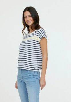 Lee Cooper Arra - T-Shirt Imprimé - Encre Et Jaune Fluo -Lee Cooper Soldes 3e152307547846408edc7e3cde2a9a02