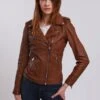 Lee Cooper Bella - Veste En Cuir - Cognac -Lee Cooper Soldes 47fd3ff32b634bb0bbf74c09bdddd6b2
