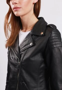 Lee Cooper Bojana - Veste En Cuir - Black -Lee Cooper Soldes 5a4659c234744190985ae2012aa399e1