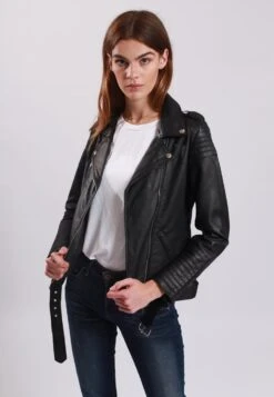Lee Cooper Bojana - Veste En Cuir - Black
