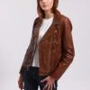 Lee Cooper Berra - Veste En Cuir - Cognac -Lee Cooper Soldes 9b879ad4cbc64ab18d8899e09cc2f8e6