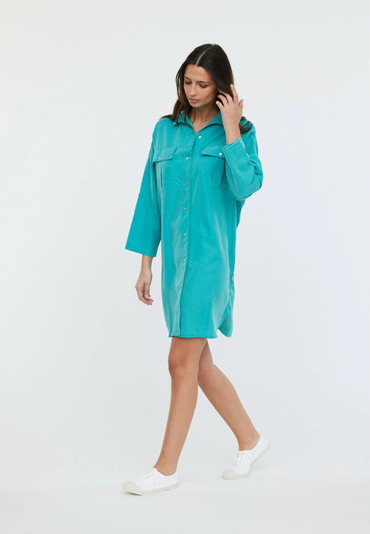 Lee Cooper Lilas - Robe Chemise - Glossy Green 4 Lee Cooper Lilas - Robe Chemise - Glossy Green – Image 2