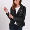 Lee Cooper Beline - Veste En Cuir - Black -Lee Cooper Soldes efae1776c1564fb2b06ad32eaacb8dc1
