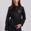 Lee Cooper Blandine - Veste En Cuir - Black -Lee Cooper Soldes f0b425d71db842fe8014f39176d55326